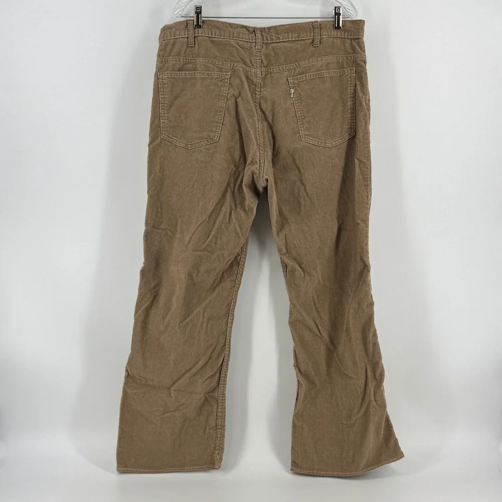 Levis Vintage Corduroy Pants Mens 38x27 Tan Brown Straight Leg White Tab Classic